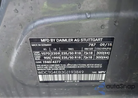 2016 Mercedes-Benz Gla 250 из США, поврежденный, VIN WDCTG4EB3GJ193849